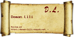 Deman Lili névjegykártya